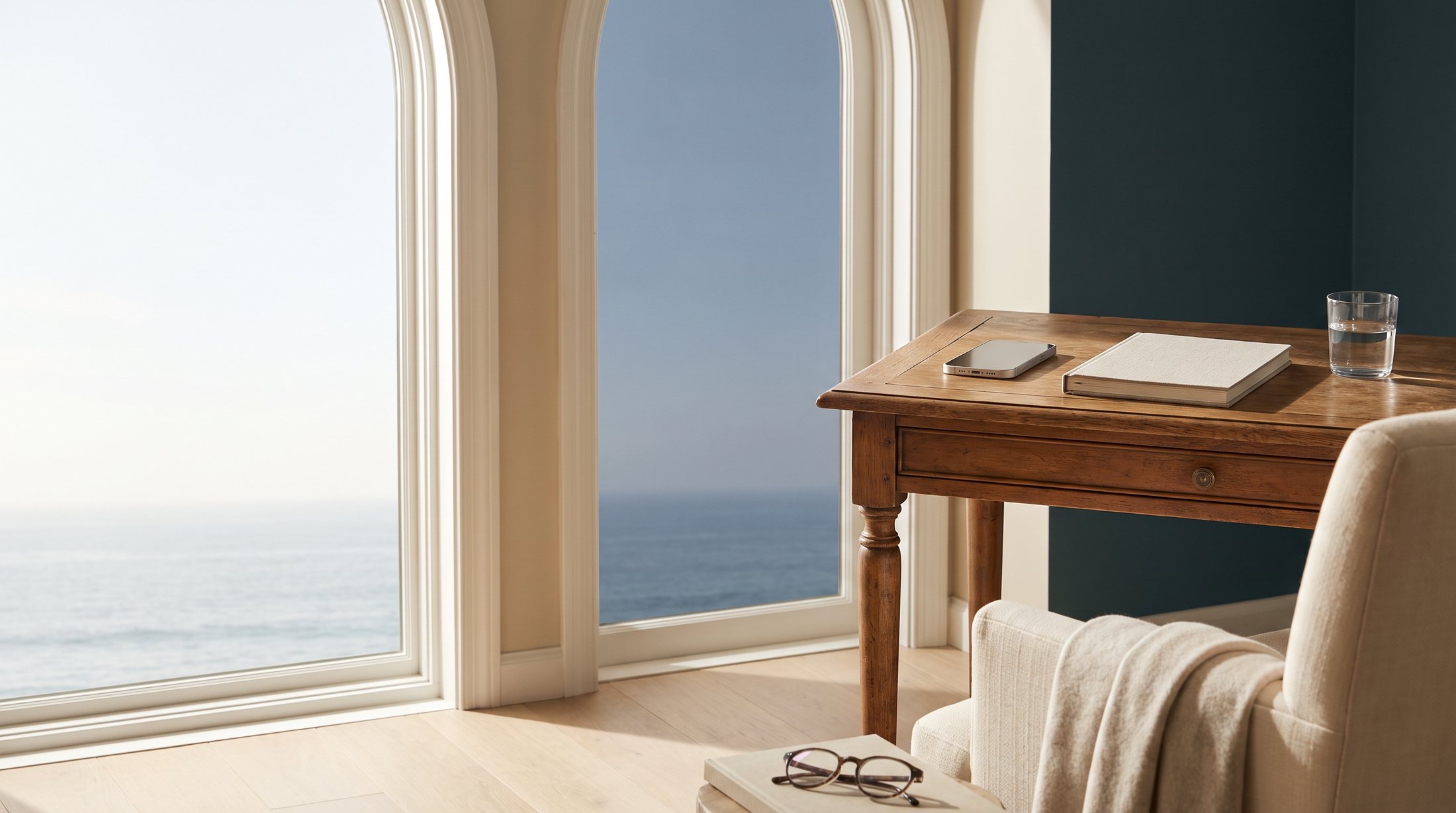 A quiet coastal study prepared for a private phone conversation